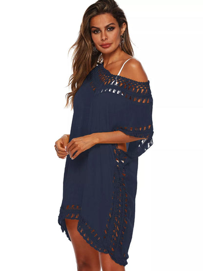 Hazel Blues® | Crochet Trim V-Neck Cover-Up Dress