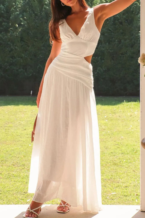 Hazel Blues® |  Cutout Back V-Neck Dress
