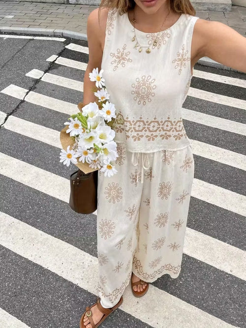 Hazel Blues® |  Sleeveless Top and Wide Leg Pants Set