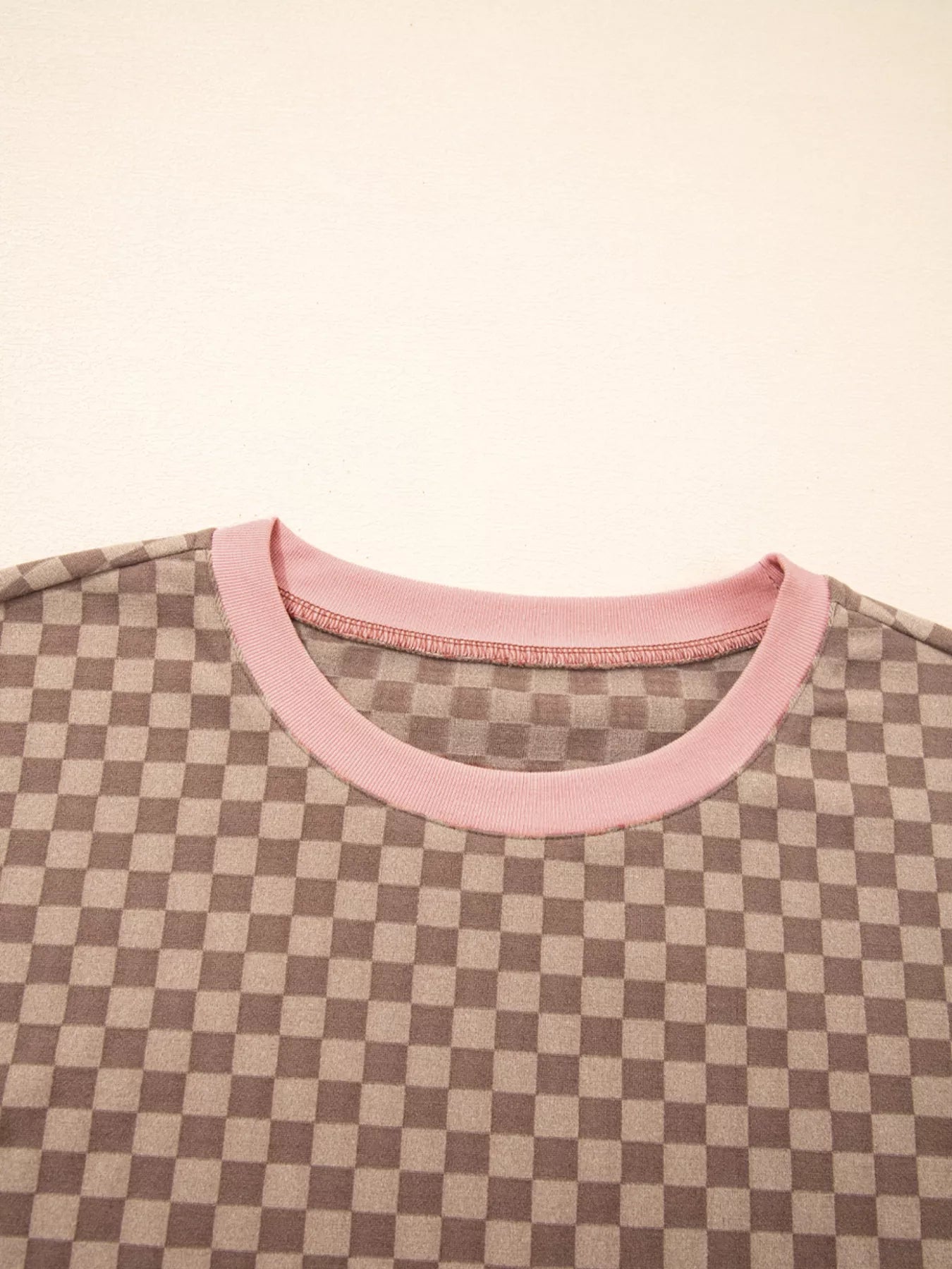 Hazel Blues® |  Checkerboard Long Sleeve Pullover and Shorts Set
