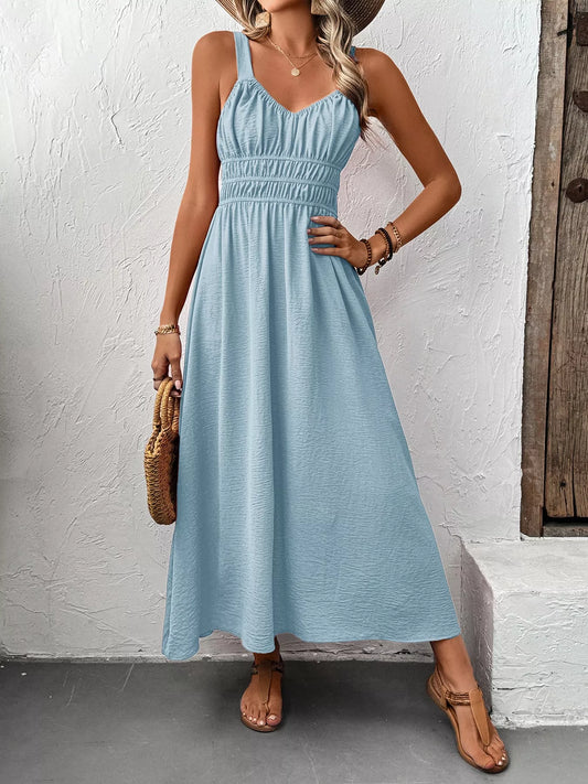 Hazel Blues® |  Sleeveless Smocked Casual Midi Dress