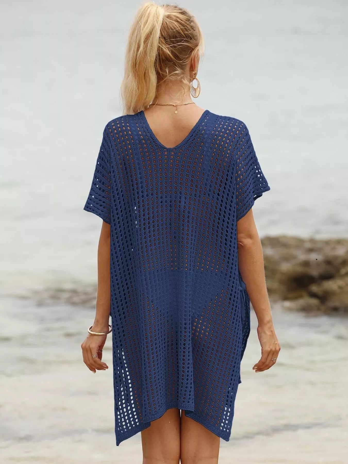Hazel Blues® | Openwork V-Neck Slit Cover-Up