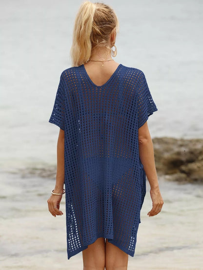 Hazel Blues® | Openwork V-Neck Slit Cover-Up
