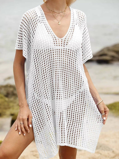 Hazel Blues® | Openwork V-Neck Slit Cover-Up