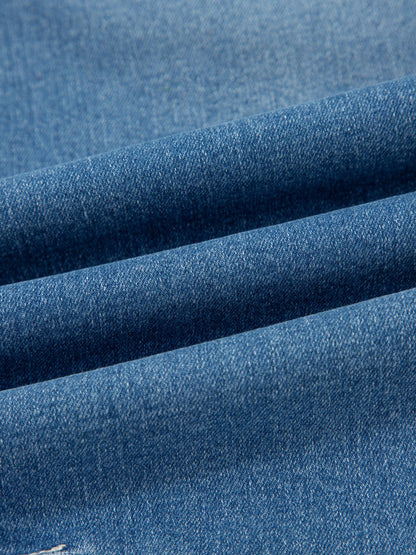 Hazel Blues® |  Washed Cuffed Barrel Jeans