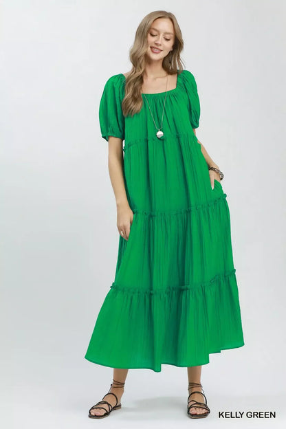 Hazel Blues® |  Umgee Textured Tiered Midi Dress