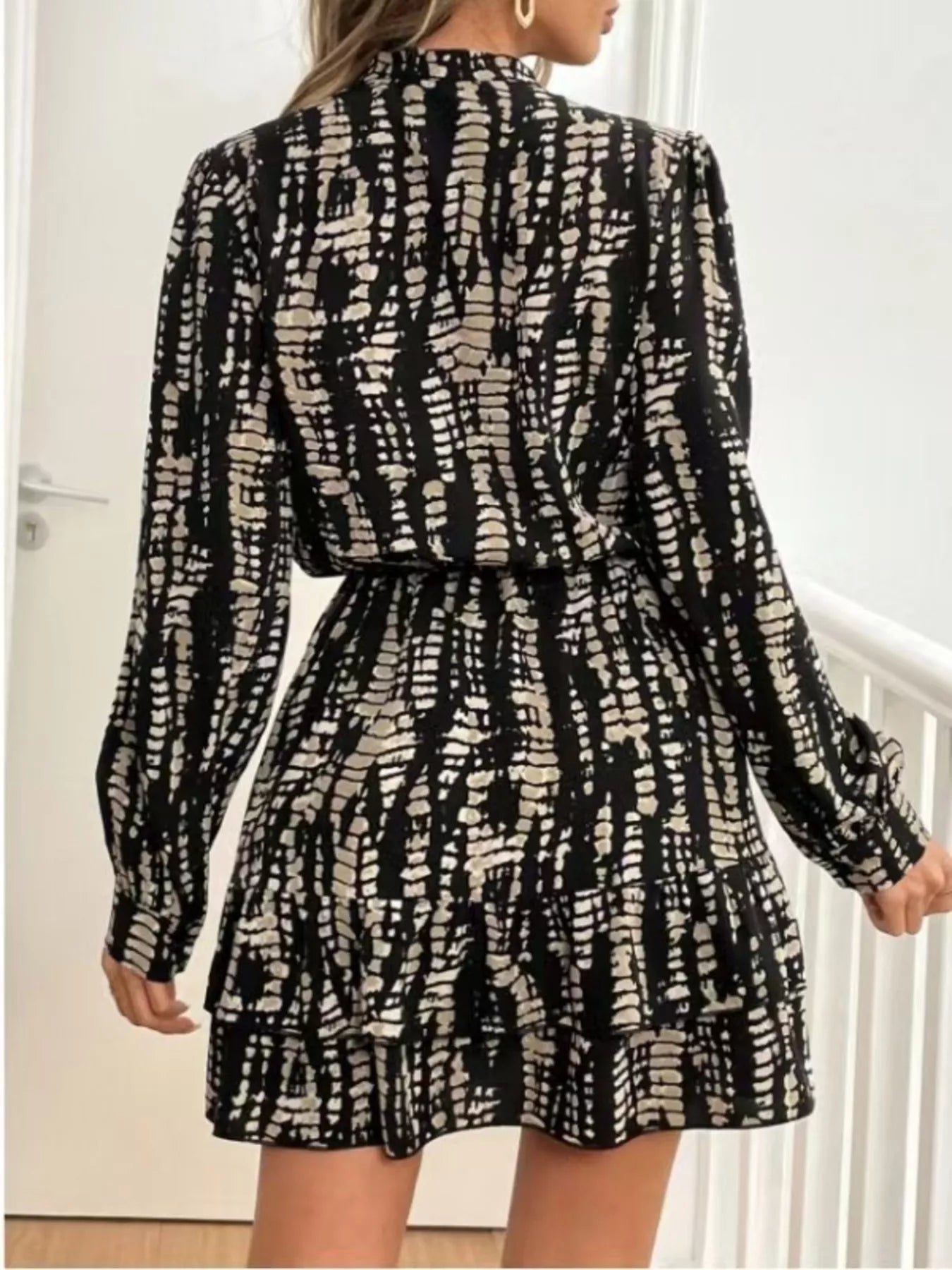 Hazel Blues® |  Ruffled Hem Long Sleeve Mini Dress