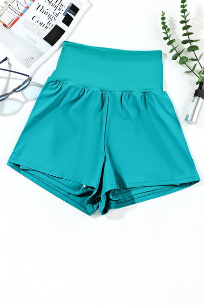 Hazel Blues® | Pocketed High Waist Swim Shorts