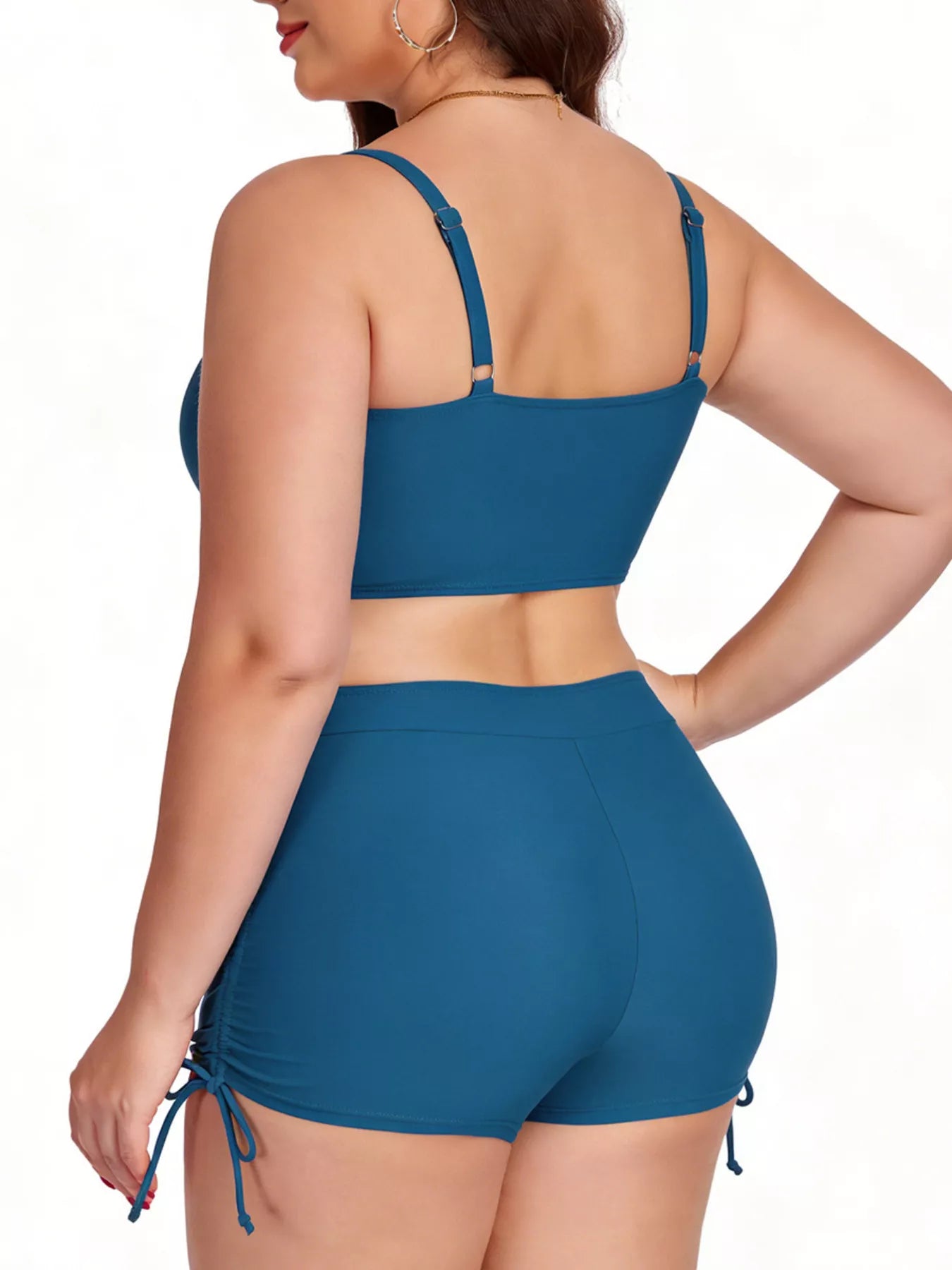 Hazel Blues® | Ruched Drawstring Swim Set