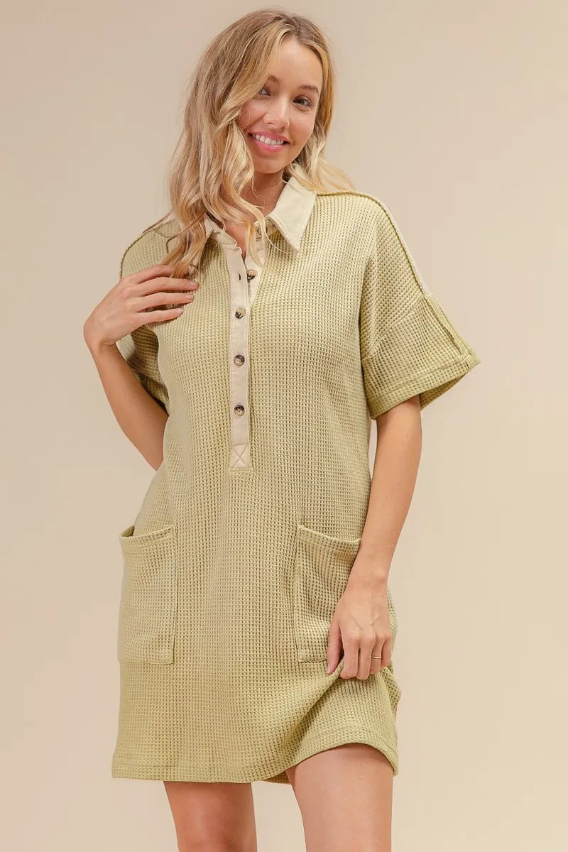Hazel Blues® |  BiBi Dip Dye Mineral Washed Knit Dress