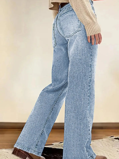Hazel Blues® |  Vintage Wash Straight Leg Jeans