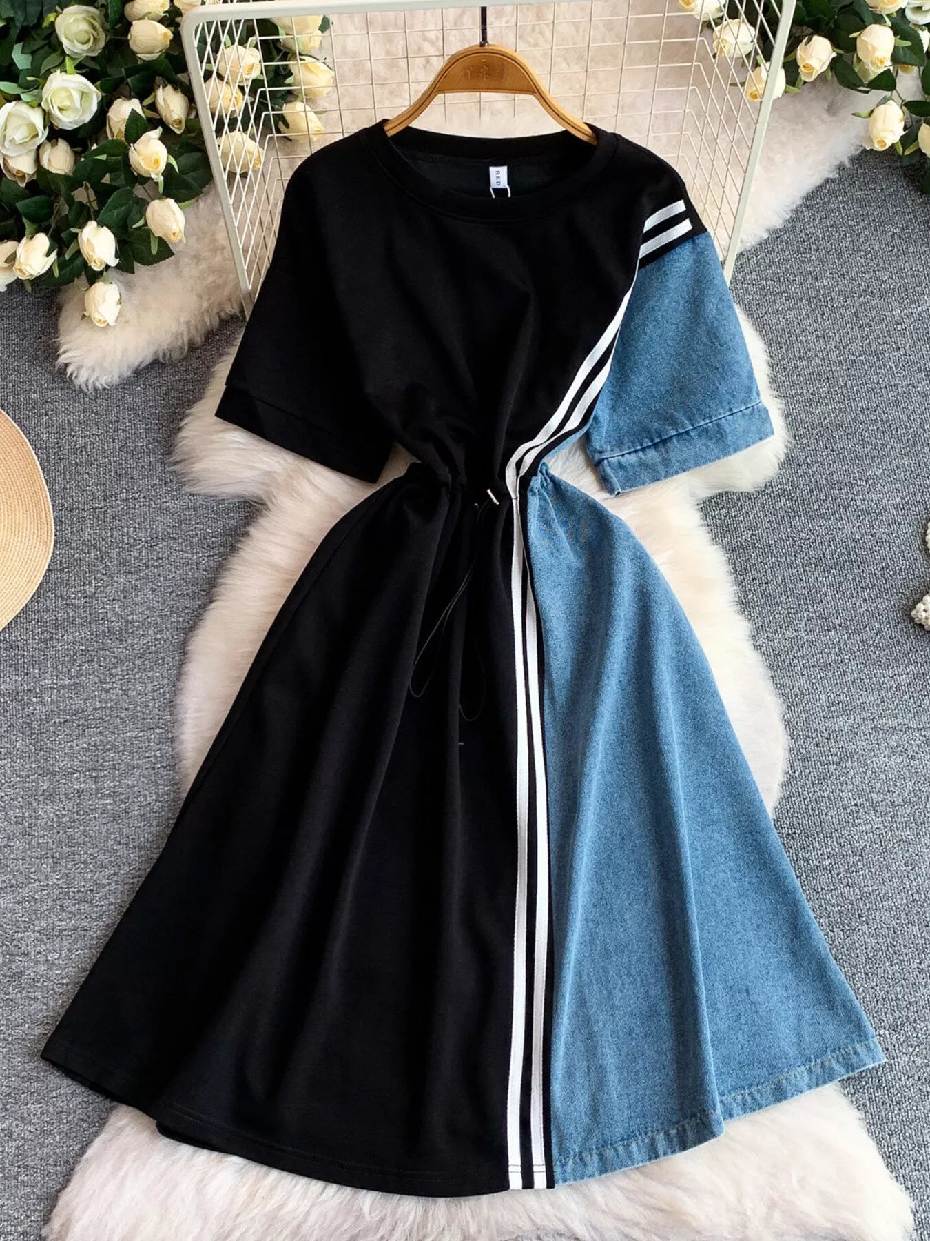 Hazel Blues® |  Color Block Short Sleeve Casual Dress