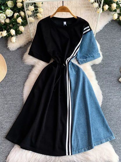 Hazel Blues® |  Color Block Short Sleeve Casual Dress