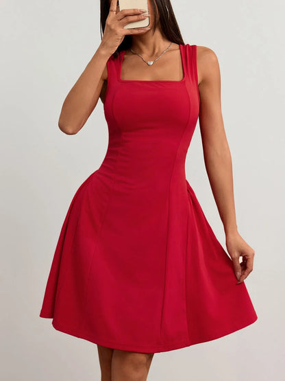 Hazel Blues® |  Square Neck Sleeveless Mini Dress