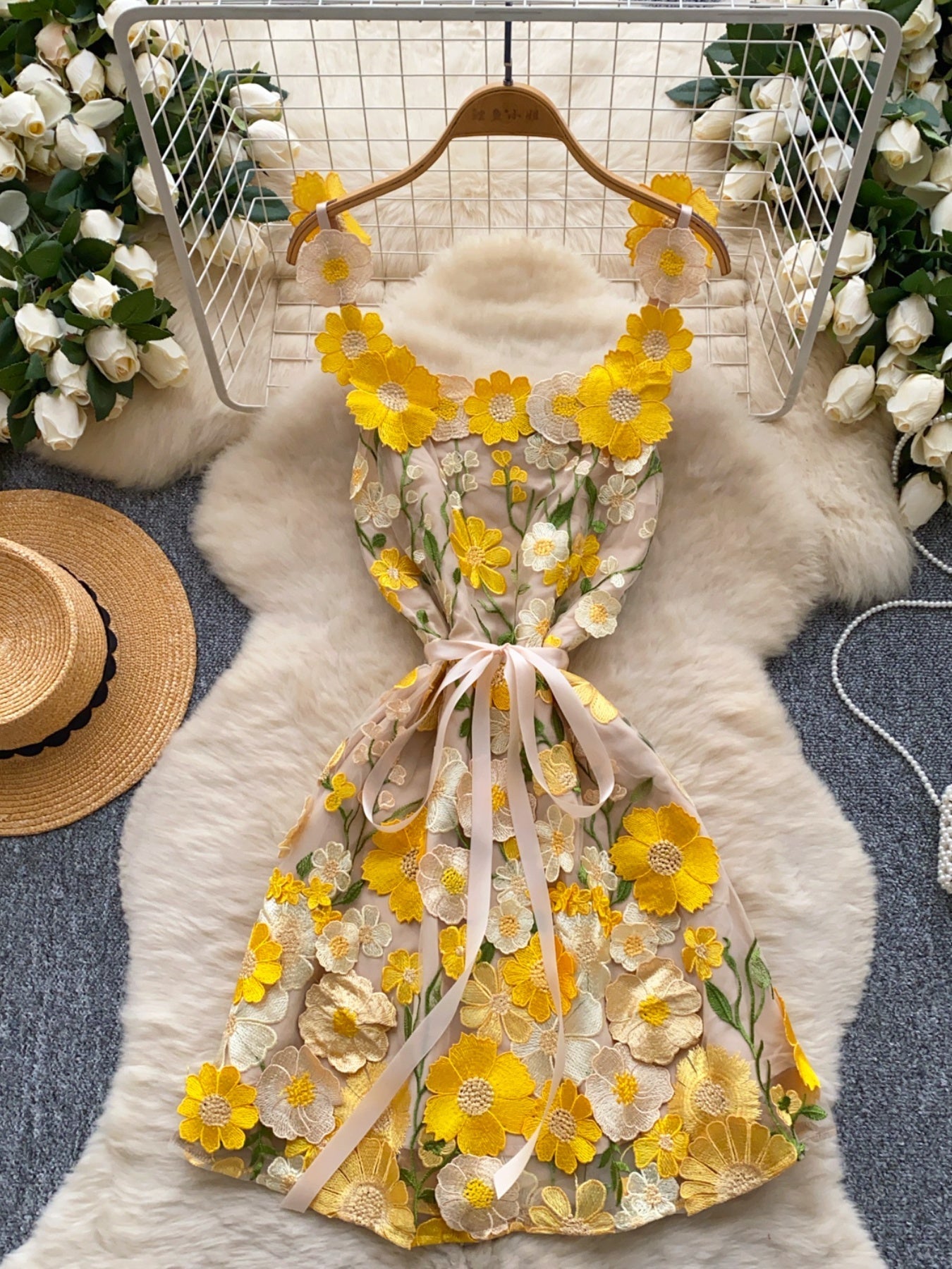 Hazel Blues® |  Floral Tie Waist Mini Dress