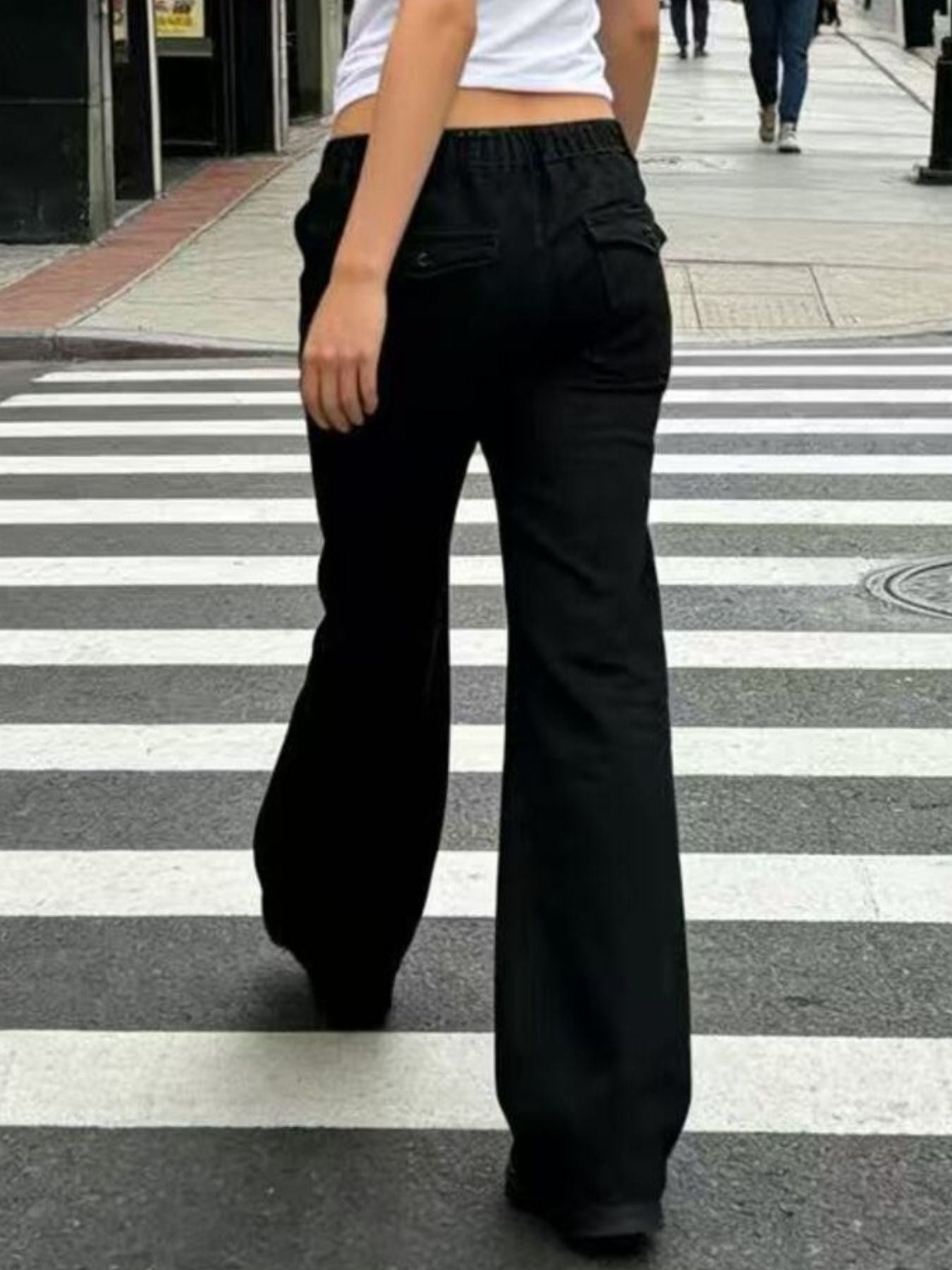Hazel Blues® |  Wide Leg Contrast Stitching Jeans