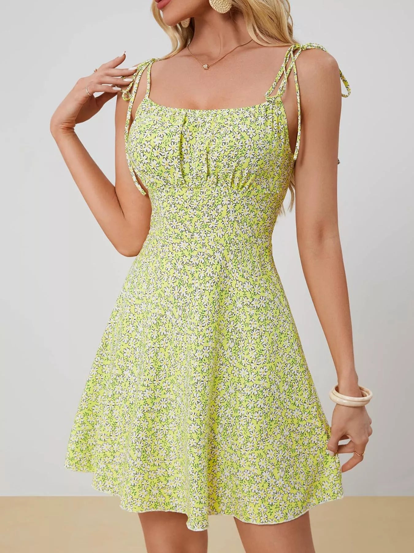 Hazel Blues® |  Floral Print Tie Strap Mini Dress