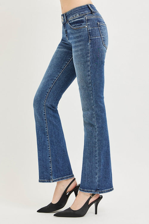 Hazel Blues® |  RISEN Tummy Control Low Rise Bootcut Jeans
