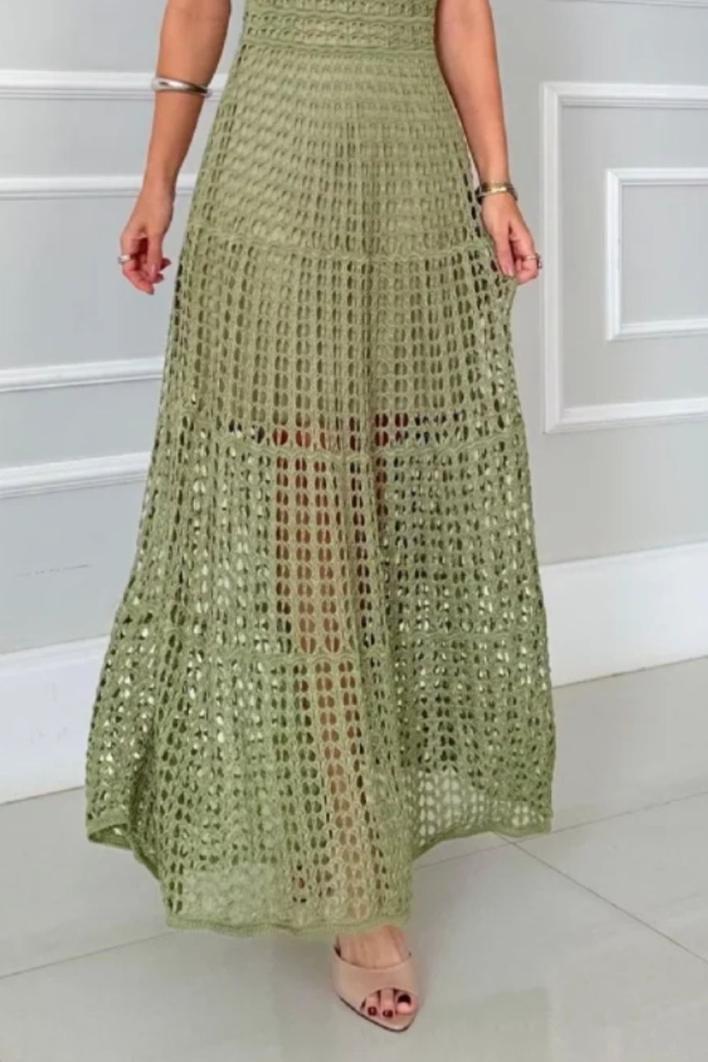 Hazel Blues® |  Hollowed-Out Sleeveless Maxi Dress