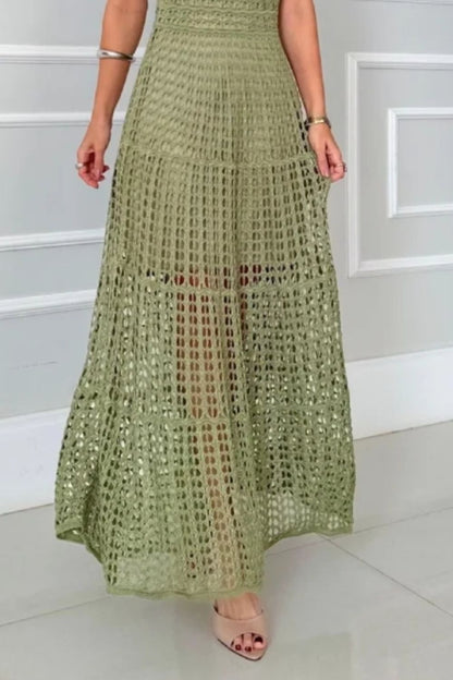Hazel Blues® |  Hollowed-Out Sleeveless Maxi Dress