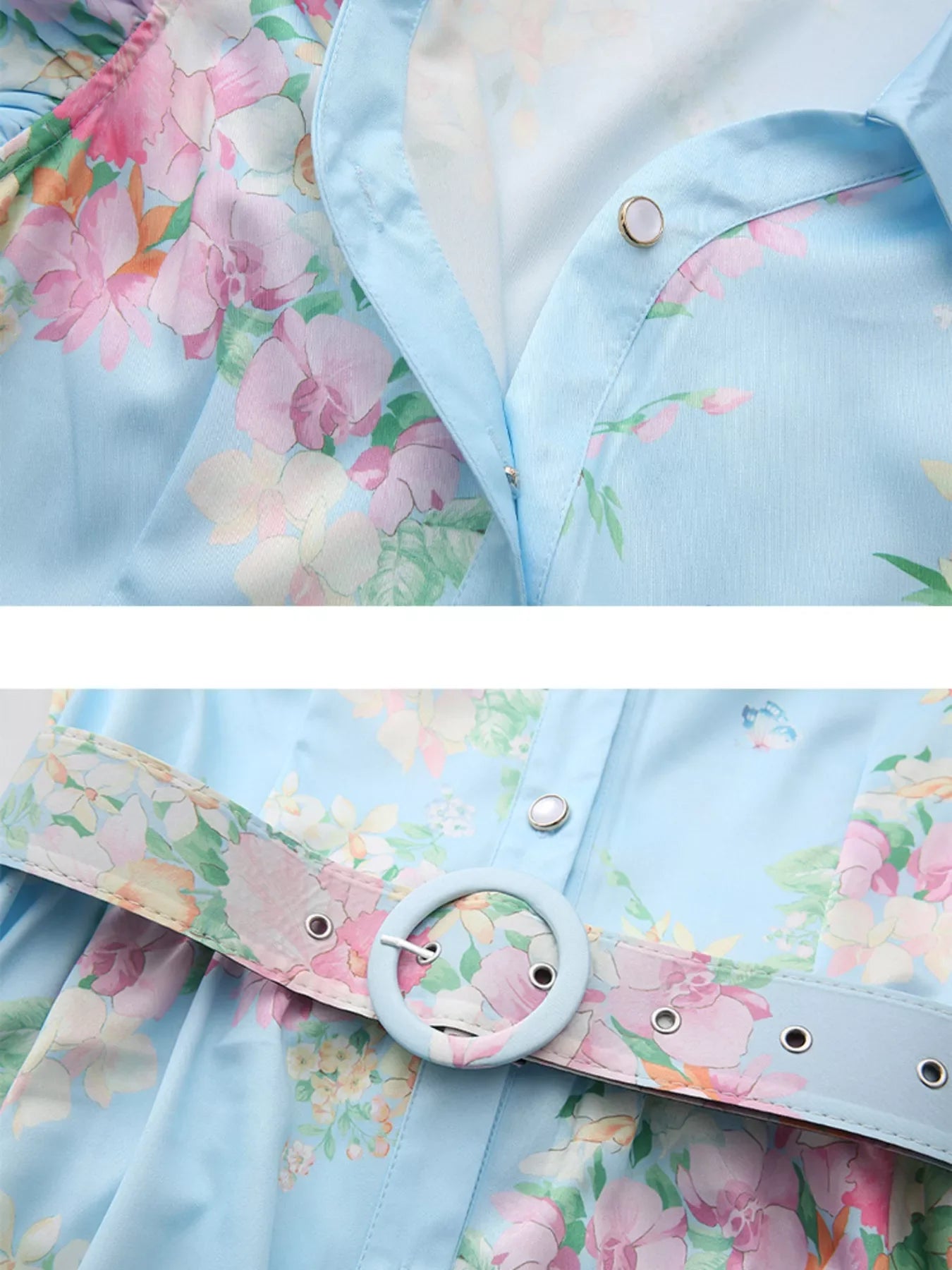 Hazel Blues® |  Floral Print Ruffle Sleeve Midi Dress
