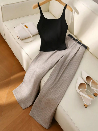 Hazel Blues® |  Sleeveless Top and Wide-Leg Pants Set