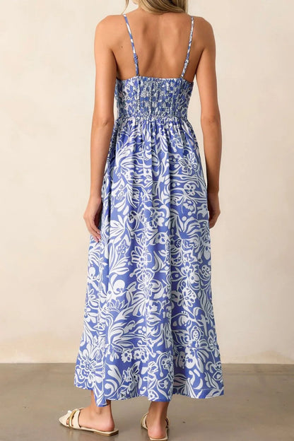 Hazel Blues® |  Floral Print Spaghetti Strap High Waist Dress