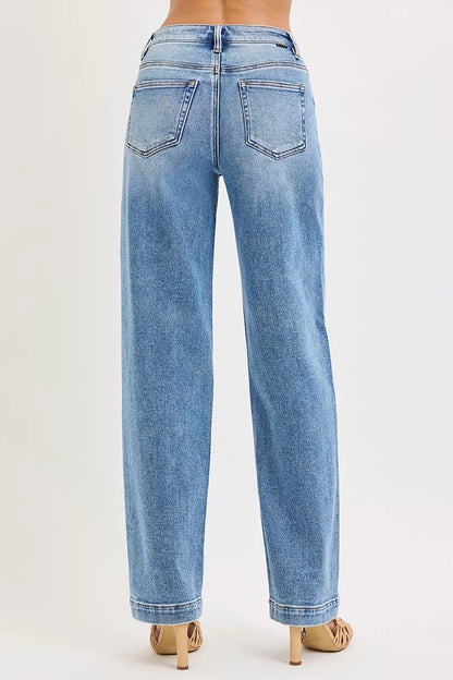 Hazel Blues® |  RISEN High Rise Wide Baggy Jeans