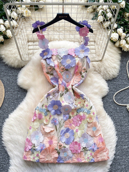 Hazel Blues® |  Floral Tie Waist Mini Dress