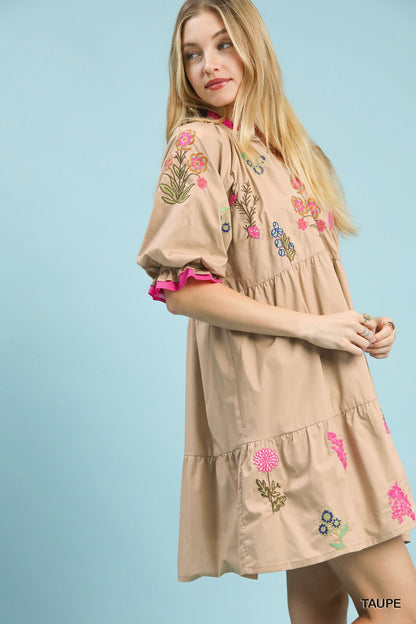 Hazel Blues® |  Umgee Embroidered Floral Tiered Dress