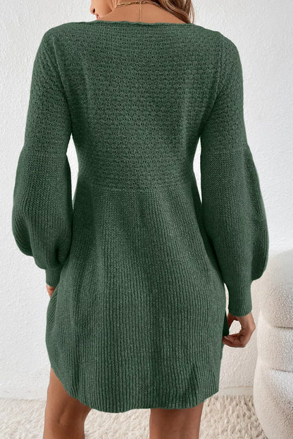 Hazel Blues® |  Round Neck Long Sleeve Mini Dress