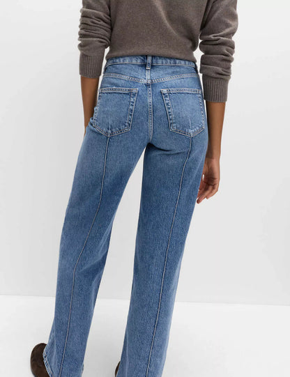 Hazel Blues® |  Wide Leg Jeans with Front Seam Detail