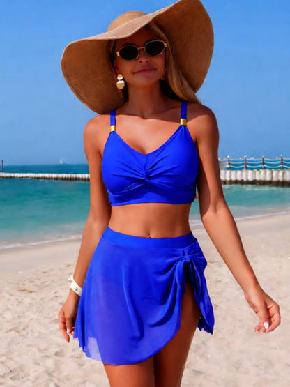 Hazel Blues® | Twist Front Cami and Skort Swim Set