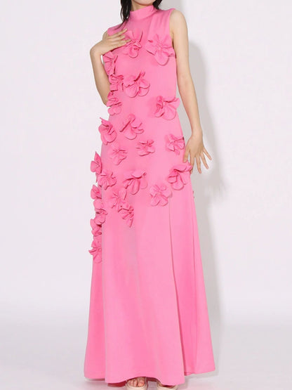 Hazel Blues® |  Floral Applique Sleeveless Maxi Dress