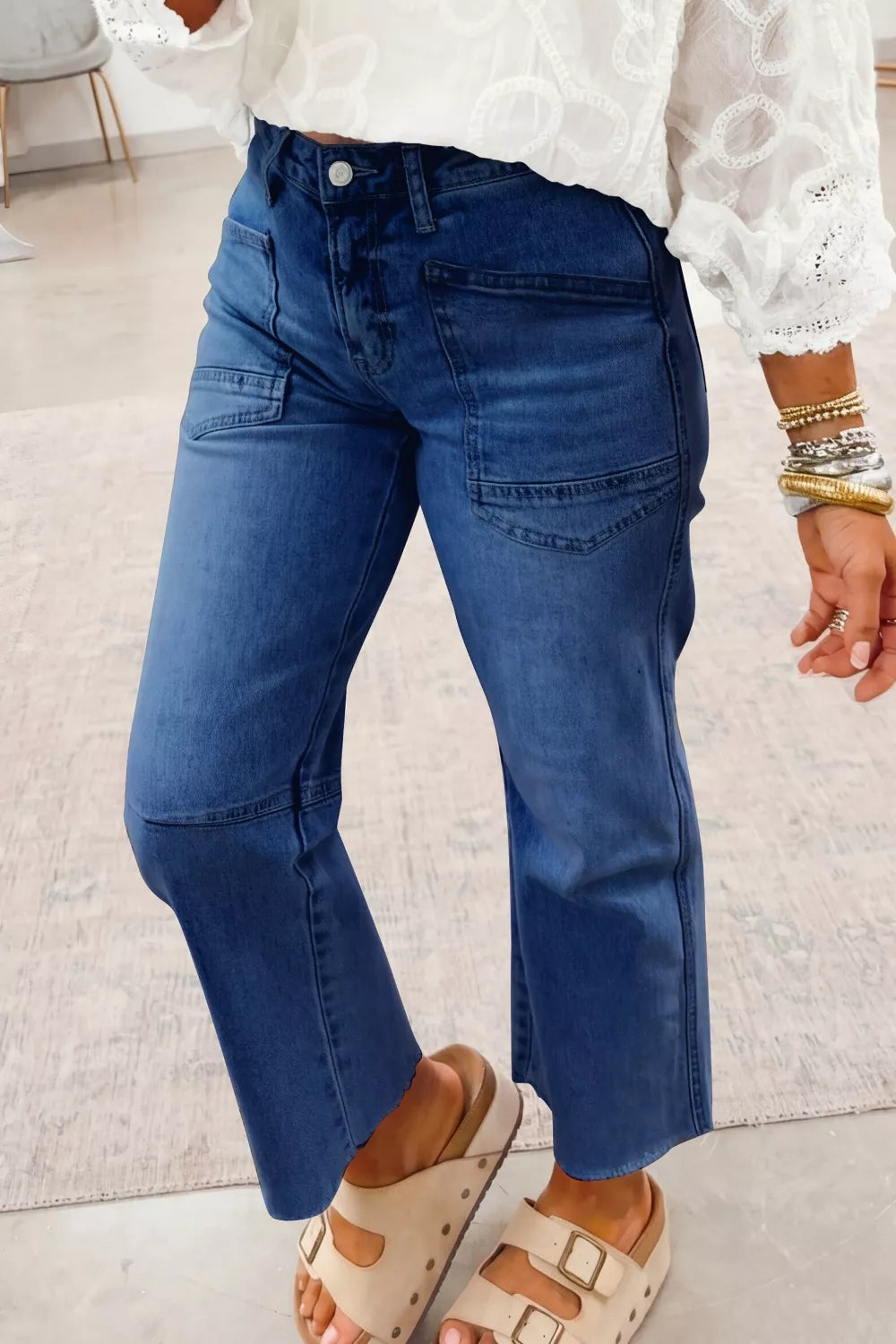 Hazel Blues® |  High Waist Straight Leg Jeans