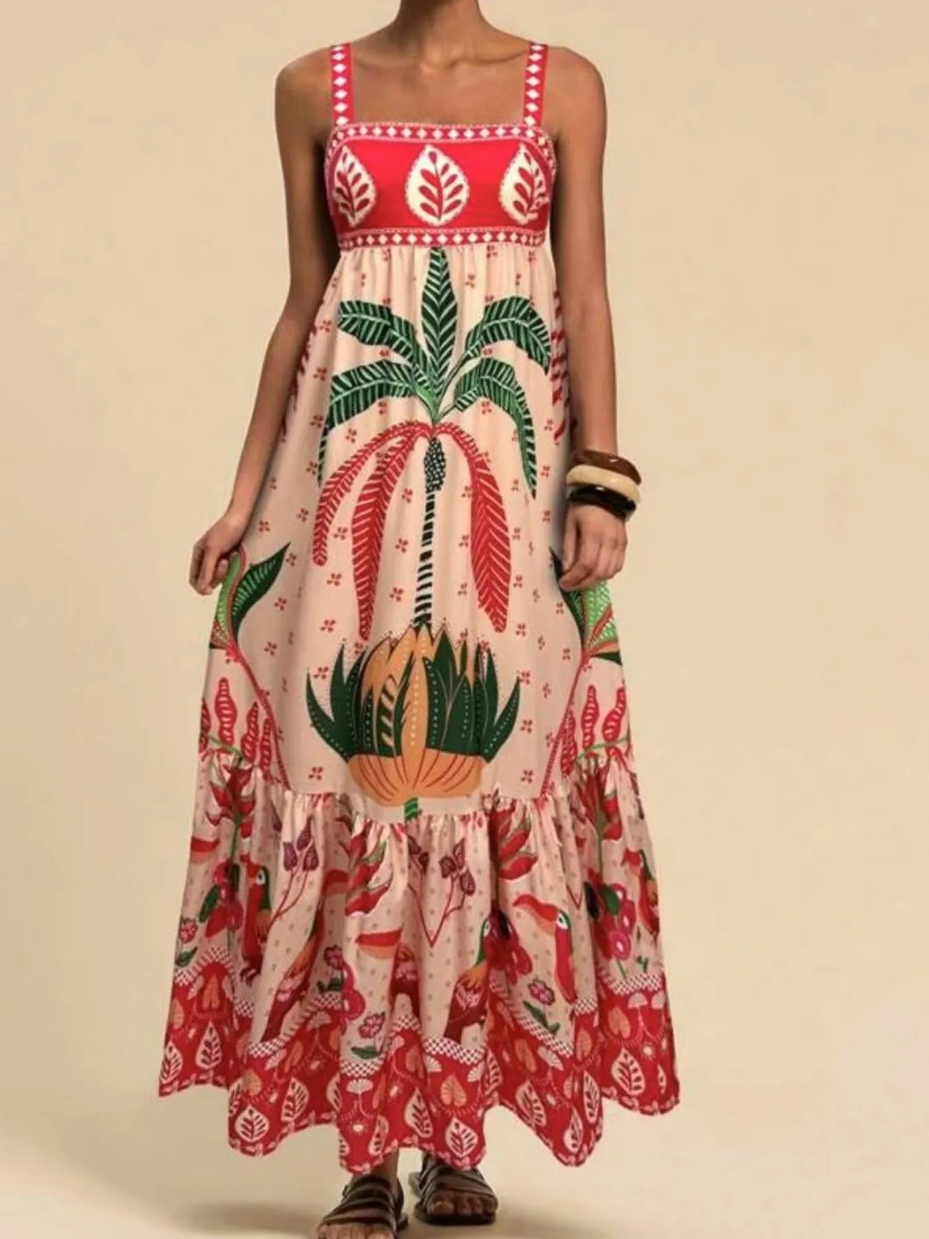 Hazel Blues® |  Tropical Print Maxi Cami Dress
