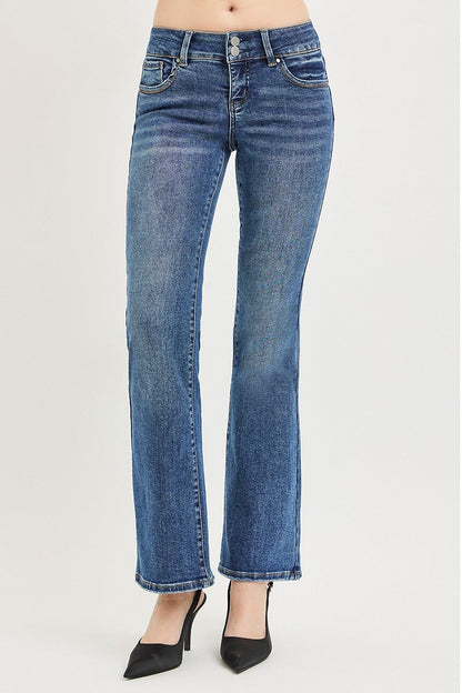Hazel Blues® |  RISEN Tummy Control Low Rise Bootcut Jeans