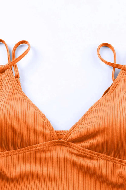 Hazel Blues® | Drawstring Plunge One-Piece Swimwear