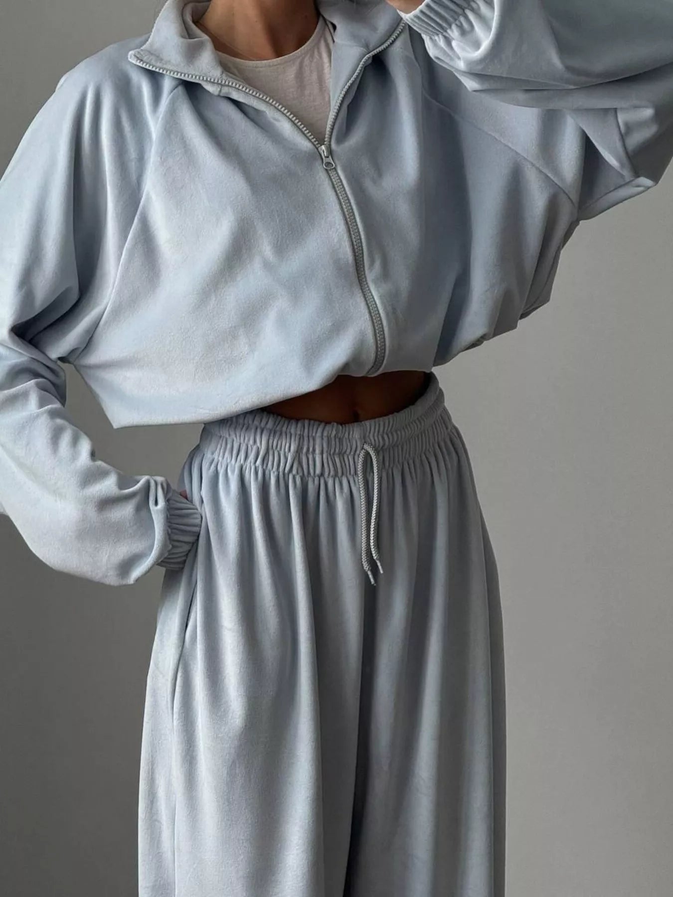 Hazel Blues® |  Zip Up Long Sleeve Outerwear and Pants Set