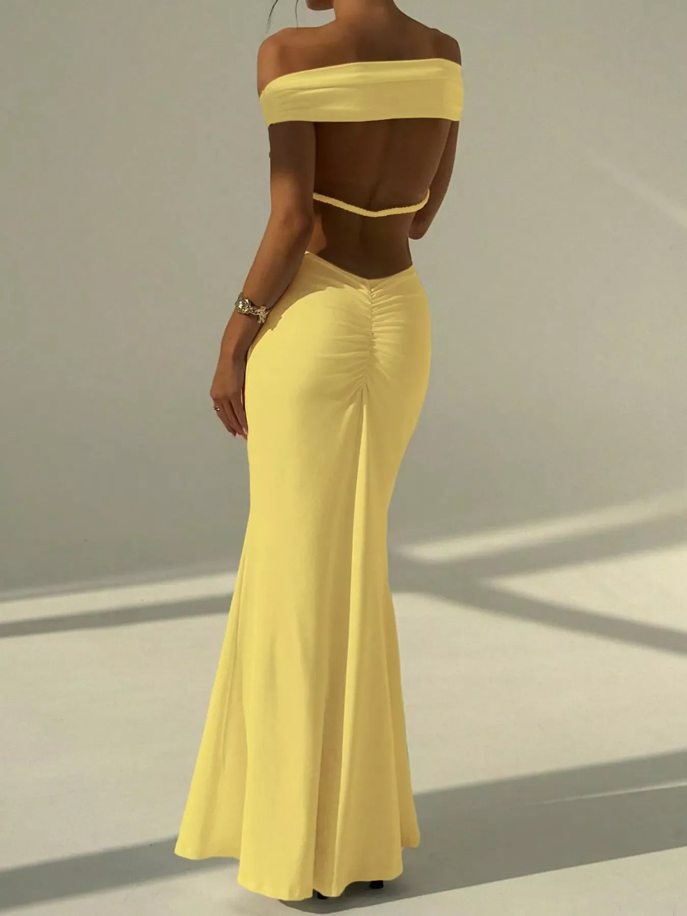 Hazel Blues® |  Backless Off-Shoulder Bodycon Mermaid Maxi Dress