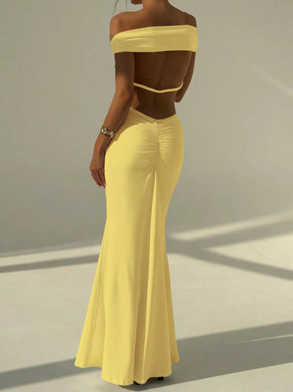 Hazel Blues® |  Backless Off-Shoulder Bodycon Mermaid Maxi Dress