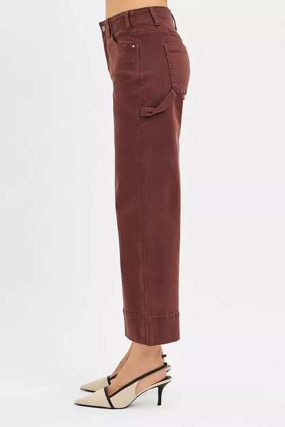 Hazel Blues® |  RISEN Tummy Control High Rise Crop Wide No Waist Band Pants