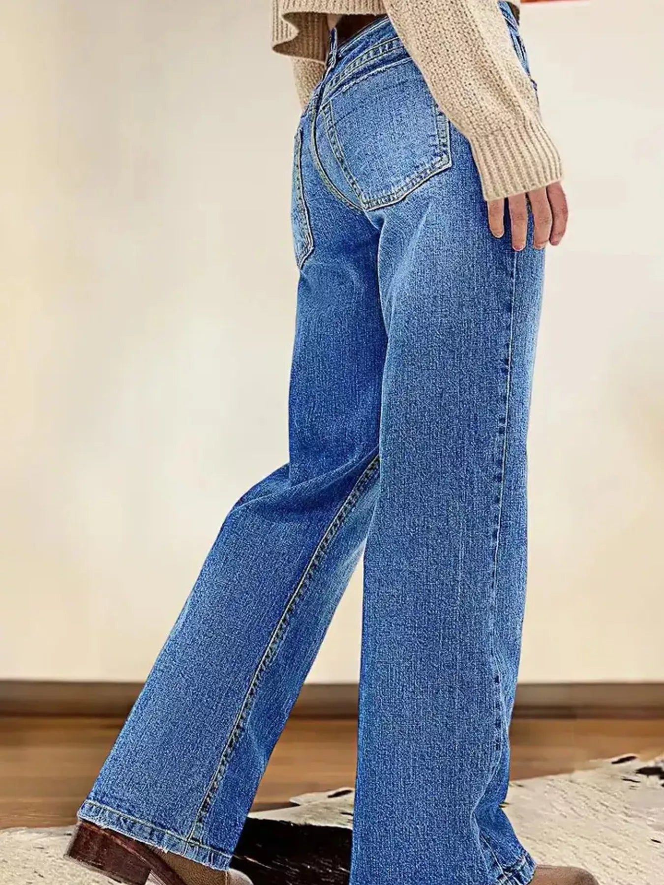 Hazel Blues® |  Vintage Wash Straight Leg Jeans