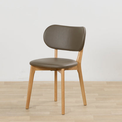 Briar Dining Chair - Oak/Olive with olive upholstered seat and curved backrest on a warm oak-toned timber frame