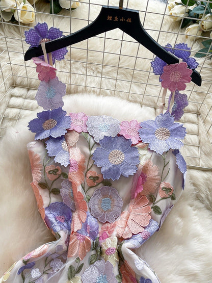 Hazel Blues® |  Floral Tie Waist Mini Dress