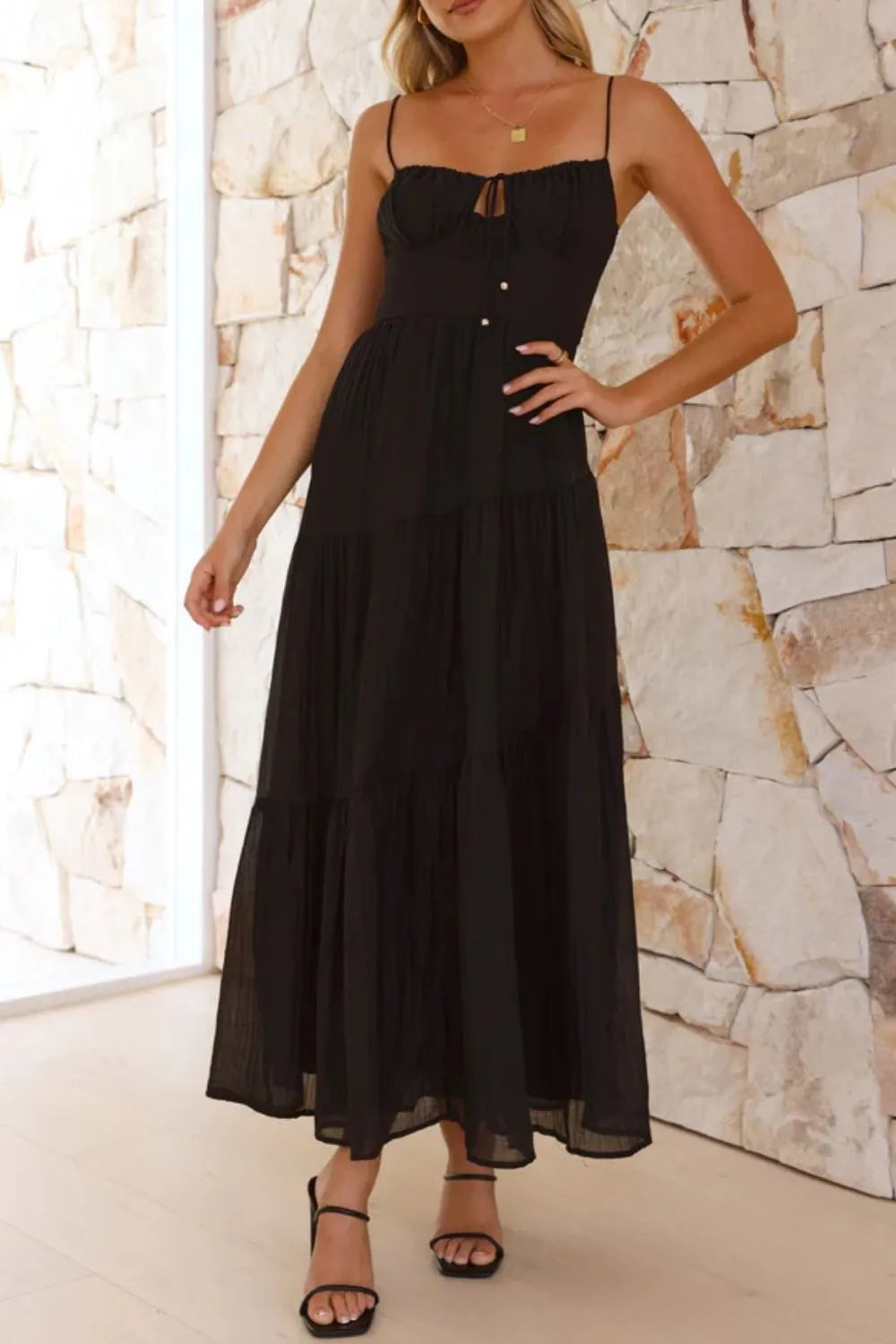 Hazel Blues® |  Ruched Smocked Back Cami Dress