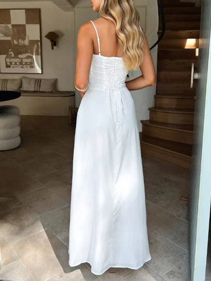 Hazel Blues® |  Lace-Up Solid Cami Dress
