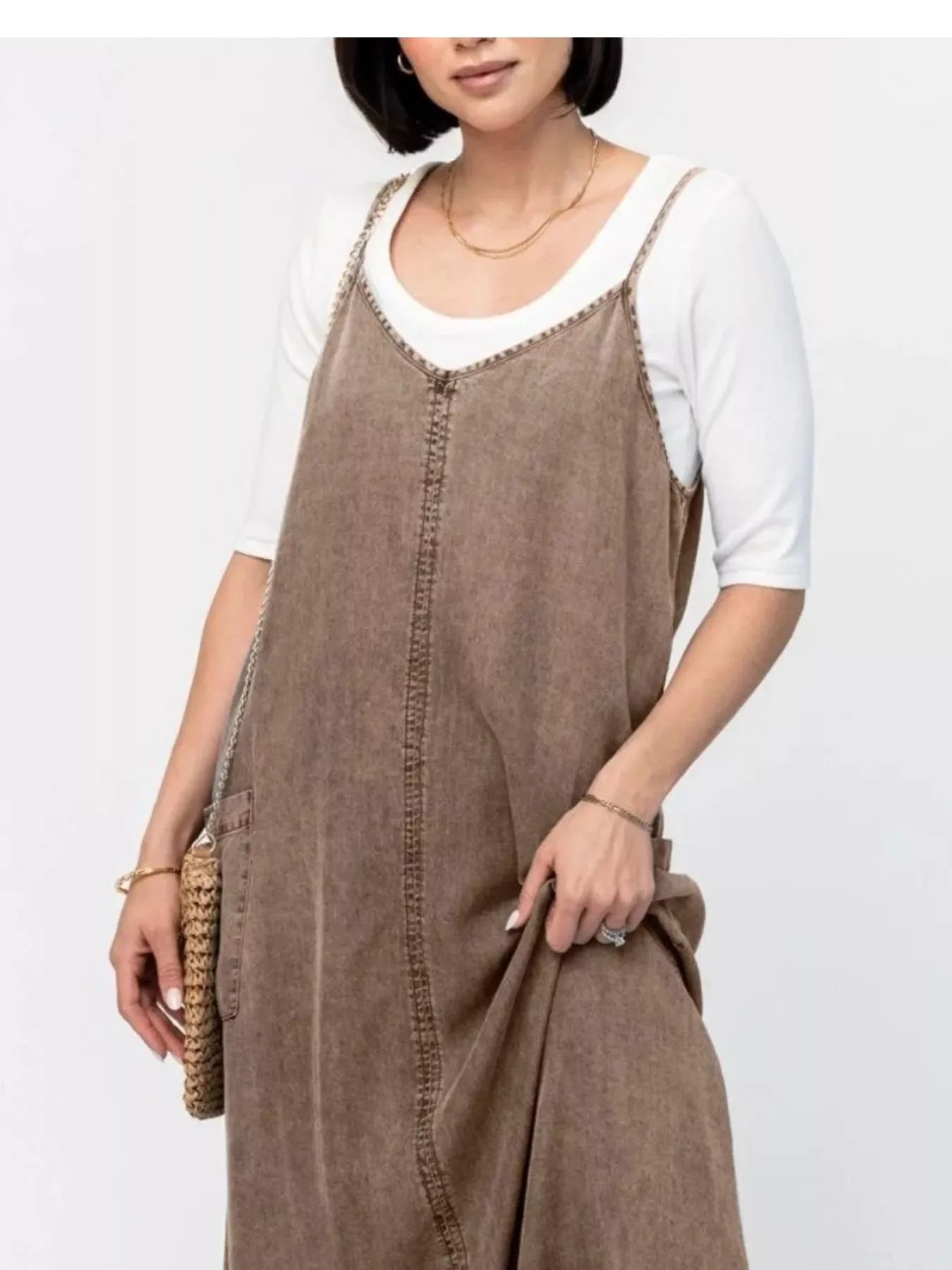 Hazel Blues® |  Casual Washed Denim Cami Maxi Dress