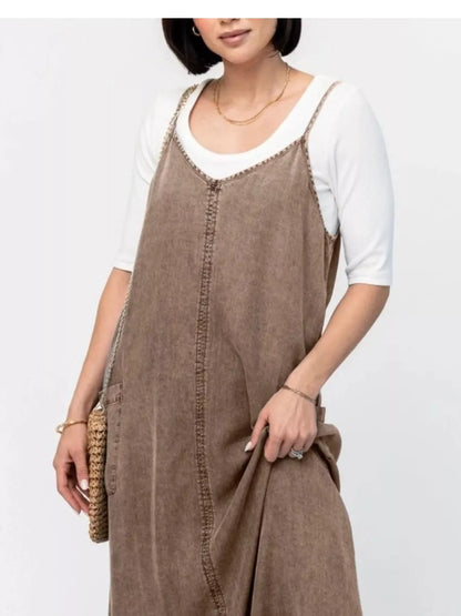 Hazel Blues® |  Casual Washed Denim Cami Maxi Dress