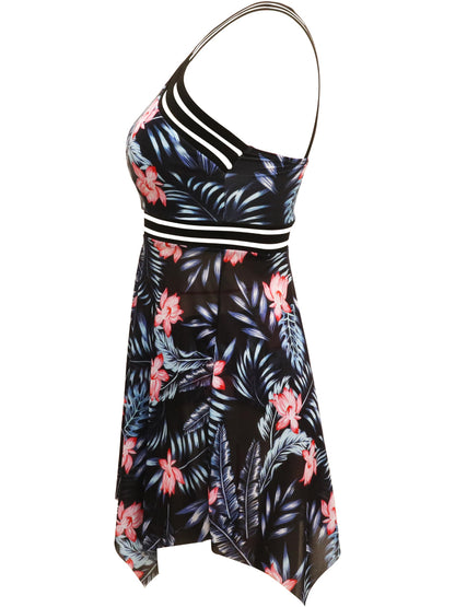 Hazel Blues® | Cutout Printed Two-Piece Swim Set
